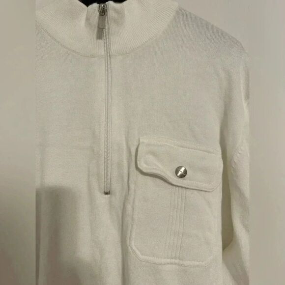 Mens Michael Kors Sweater | Size XXL | White Half Zip - Picture 4 of 7